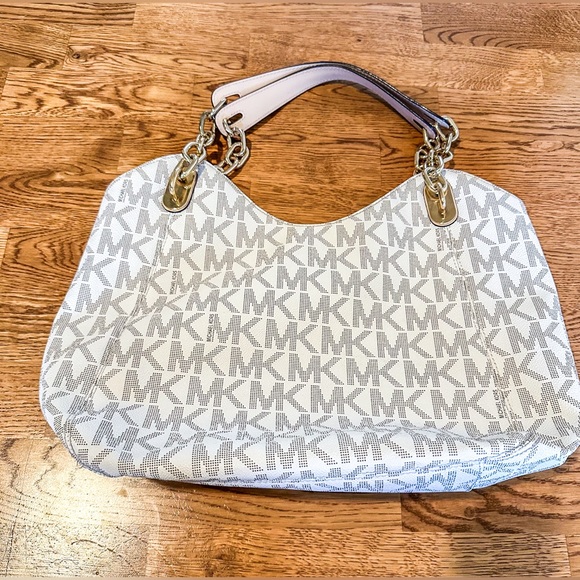 HPπ Micheal Kors Lily Large Vanilla MK Monogram Tote Shoulder Bag & Wallet - Picture 6 of 15
